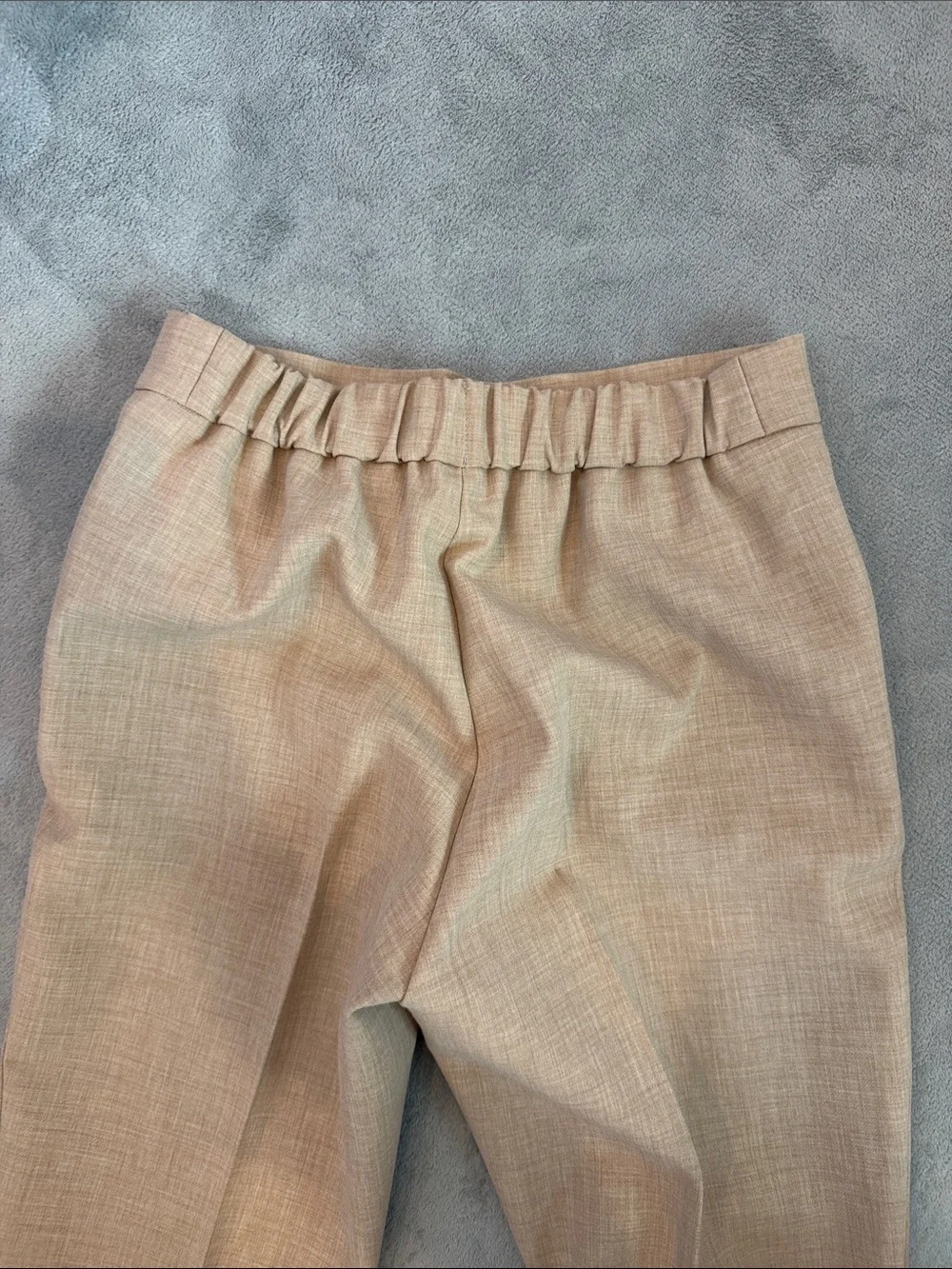 Babaton Light Beige Linen-Blend Trousers